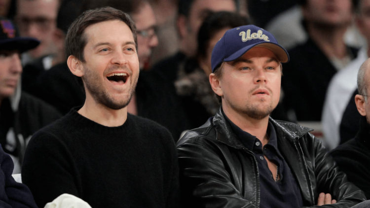 Tobey Maguire and Leo Dicaprio at the court